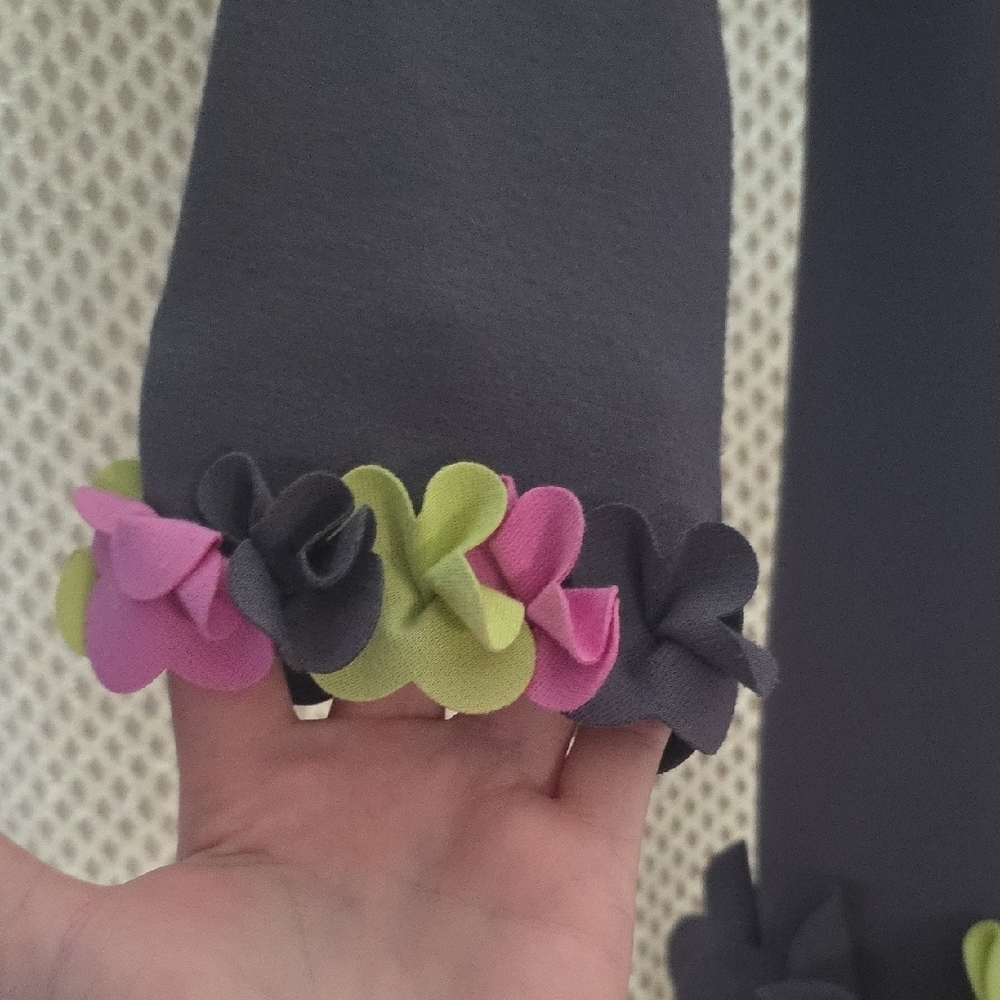 Biscotti Black Dress with Purple and Green Accents - Picture 5 of 8